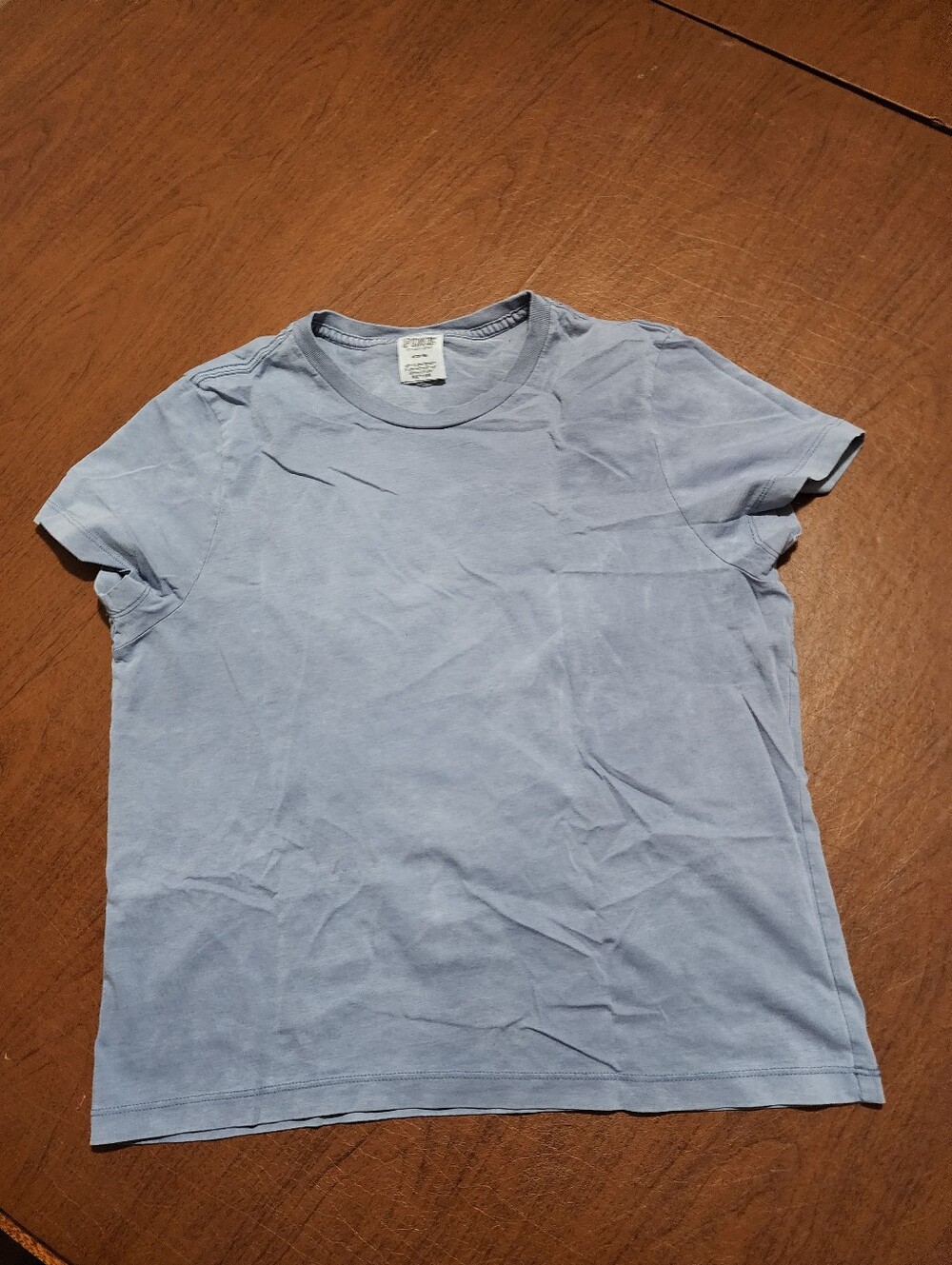 PINK Victoria's Secret Light Blue Short Sleeve Crew Tee